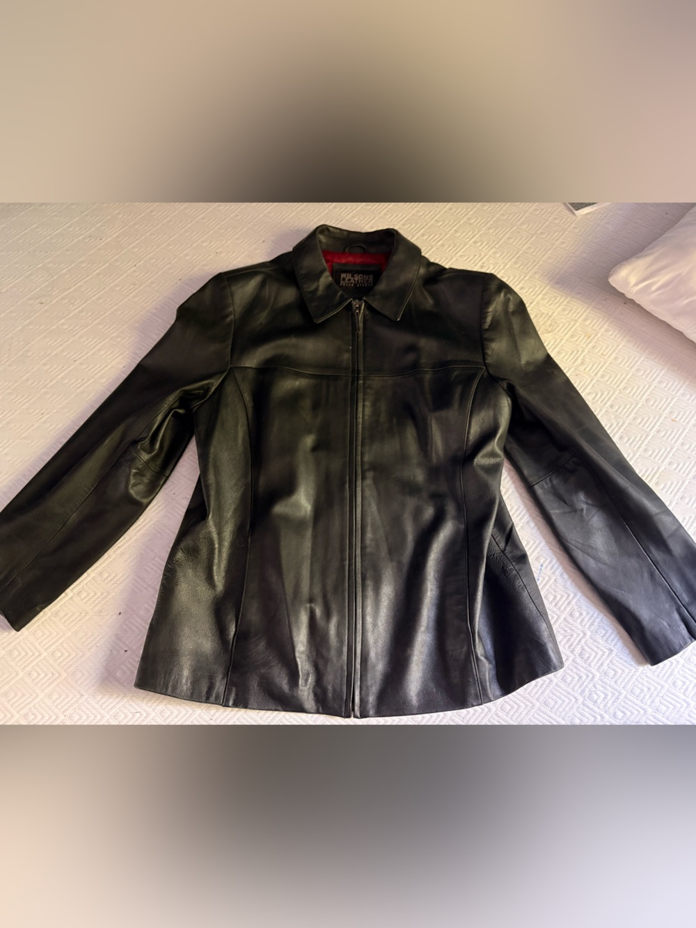 Wilsons Leather Women's Black Zip-Front Leather Jacket